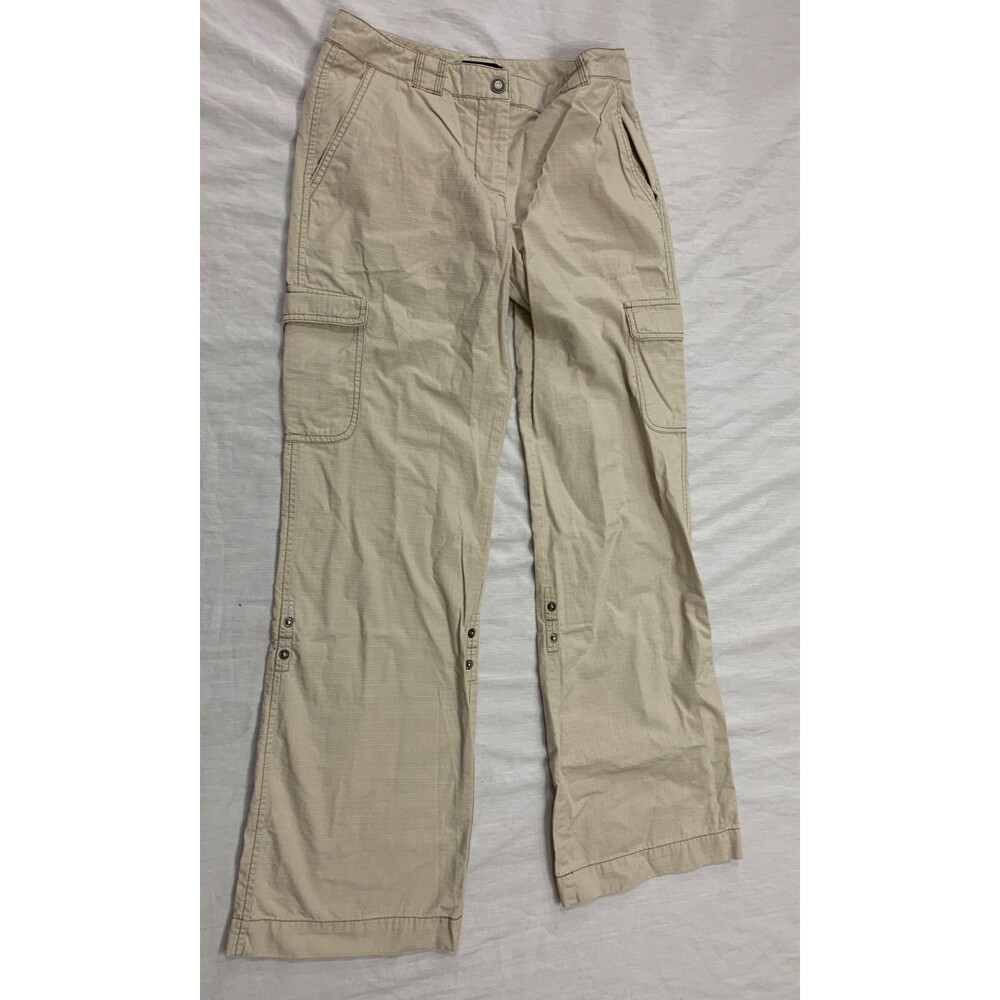 NEW YORK COMPANY WOMENS CARGO PANTS CAPRIS 100% COTTON SIZE 2
